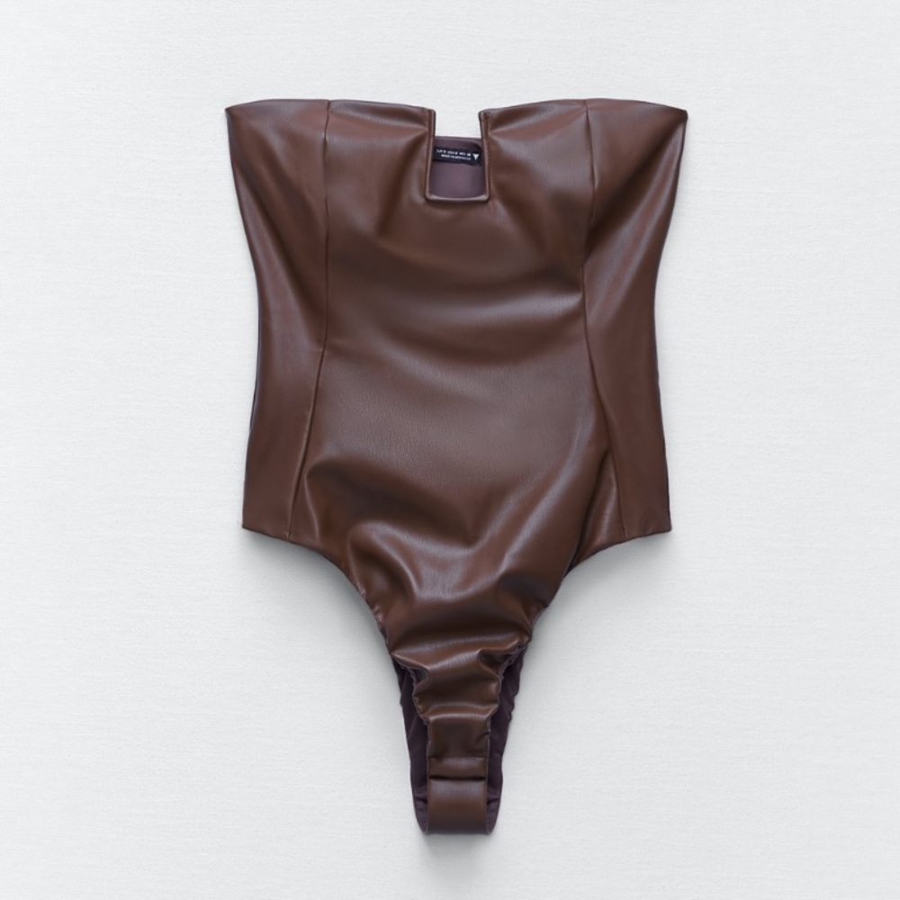 Blogger’s Fav| NWT ZARA Faux Leather Bodysuit - Picture 2 of 4